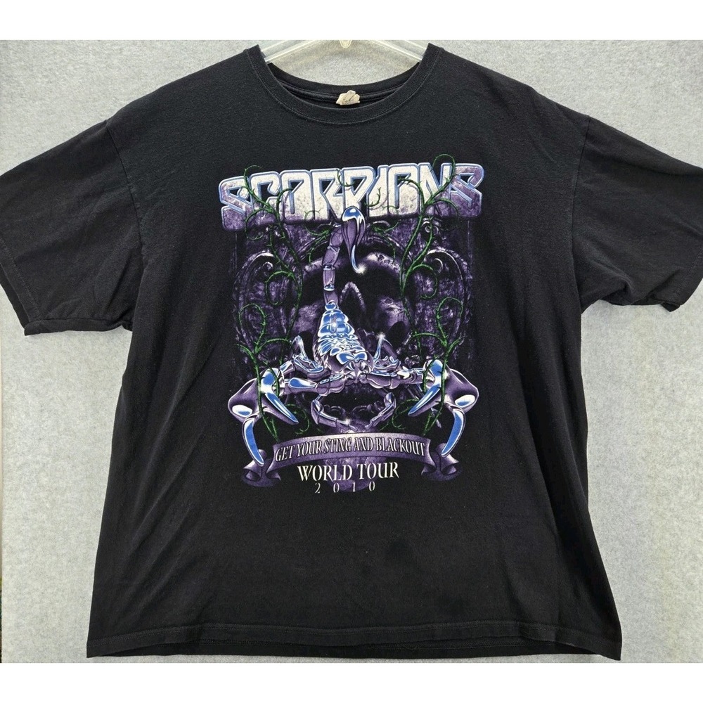 Scorpions 2010 World Tour Get Your Sting And Blackout T Shirt Size 2XL